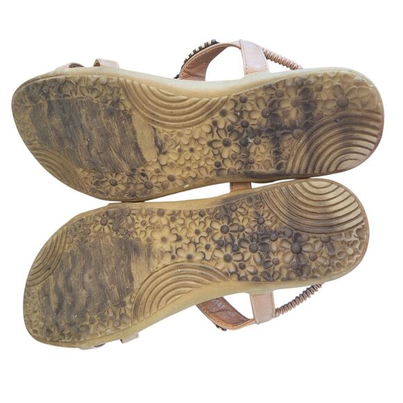 Siketu STONE-EMBELLISHED Flat Sandal Beaded Boho T-strap size US 7 EU 38 - Picture 9 of 9